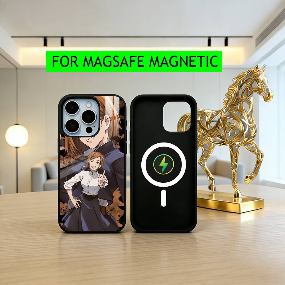 Jujut-su N-Nobara Kugisaki-NK K-Kaisen Phone Case For iPhone17,16,15,14,13,12,11 Plus,Pro Magnetic For Magsafe Wireless Charging