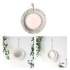 Bohemian Wall Mirror Macrame Fringes Tapestry Round Hanging Mirrors for Bedroom Apartment Entryways Home Decorations