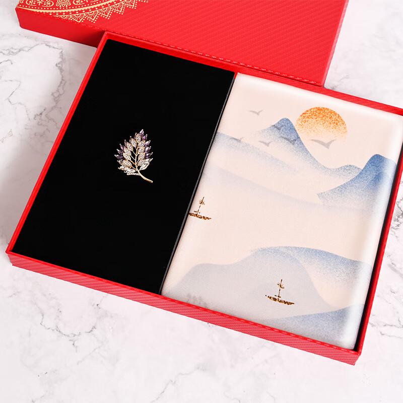 Hangsilu 100% Maulbeerseide Schal Geschenkset