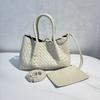 Genuine Leather Woven Tote Bag Women Large Small Size Crossbody Handheld Shoulder With Magnet