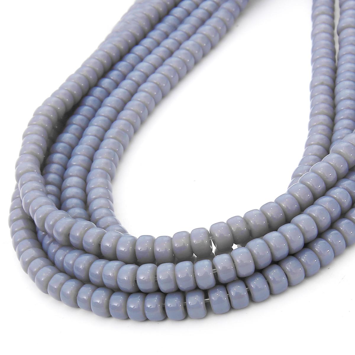 

6x4 мм 8x6 мм круглые стеклянные глянцевые бусины, круглые бусины-разделители для изготовления ювелирных изделий, браслет, ожерелье, аксессуары 6x4mm 100pcs серый