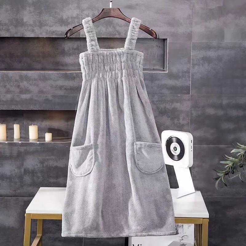 Women's Absorbent Strap Bath Towel Wrap Skirt