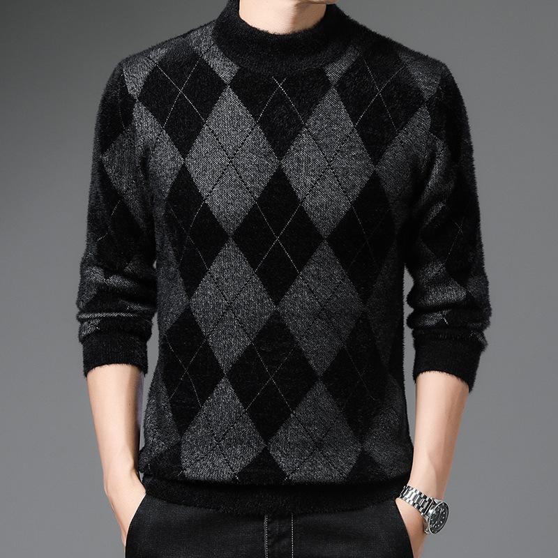 

Мужской свитер, новый осенне-зимний корейский вариант, тонкий, из норки, флис, красивый, утолщенный свитер 4XL/190