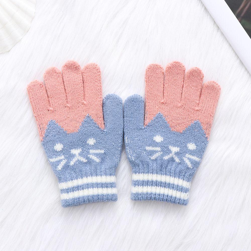 Girls Boys Thick Winter Warm Cute Baby Gloves Kids Baby Gloves Imitation Cashmere Magic Mittens