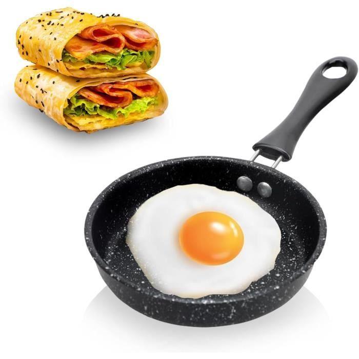 Petite Poele Induction 12cm, Mini Poêle Induction, Poele Oeuf au Plat, Mini Poele a Oeuf avec Poignée, Portable Mini Poele