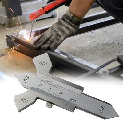 Calibre de soldadura Calibración transparente Calibre de soldadura de ángulo de ranura de 60/70/80/90 grados de acero inoxidable resistente al desgaste para costura