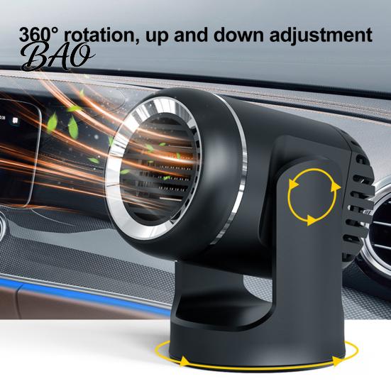 12v Car Interior Heater Portable Defroster, 12V Compact Electric Heating Fan for Fast Window Defroster Auto Windshield Defogging, Desktop Space