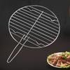 Barbecue Grill Mesh Round Carbon Steel Mesh Rustproof Stainless Steel High Temperature Resistant Prevents Food Falling Fit for Sausages Hot Dogs