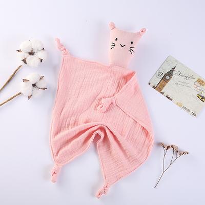 New Cat Baby Cotton Muslin Comforter Blanket Soft Newborn Sleeping Dolls Kids Sleep Toy Soothe Appease Towel Bibs Saliva Towel