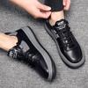 Clown shoes men's cowhide spring sports trend Korean version men's white low-top casual board shoes white shoes men's breathability