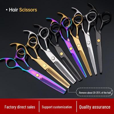 Professional Hair Cutting Scissors Set - Includes Colored Hairdressing, Straight Shears, and Thinning Scissors for Home Haircuts.