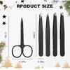 5-Pack Stainless Steel Tweezers Set for Women with Curved Scissors, Great Precision for Facial Hair Removal and Splinter Removal, Stocking Stuffer
