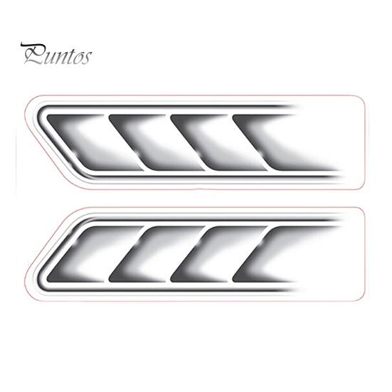 Fashion Car Sticker 2Pcs/Set Creative 3D Stickers Side Fake Vents Front Cover Decorative Decals