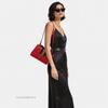 [Pre-Owned] Sylvie Gold Buckle Striped Web Ribbon Bow Wide Shoulder Strap Leather Shoulder Crossbody Handbag Small - Fair #A0MMC6