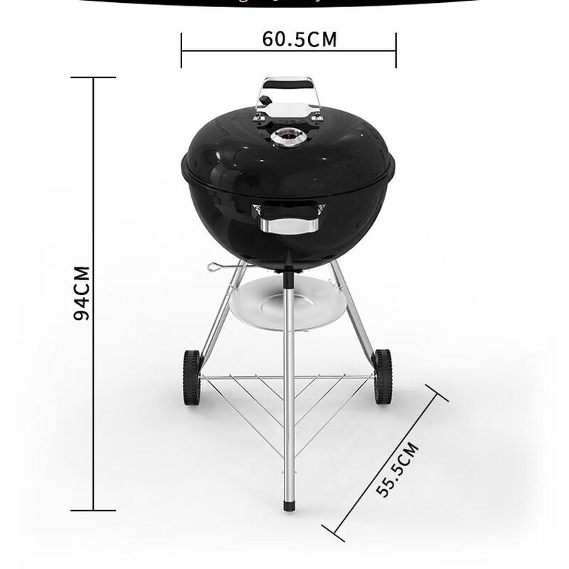 Zhichu Glossy Enamel Apple-Shaped Charcoal BBQ Grill