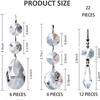 22-Piece Set: Clear Teardrop Glass Crystal Ornaments for New Year, Christmas, Wedding, or Party Decor.