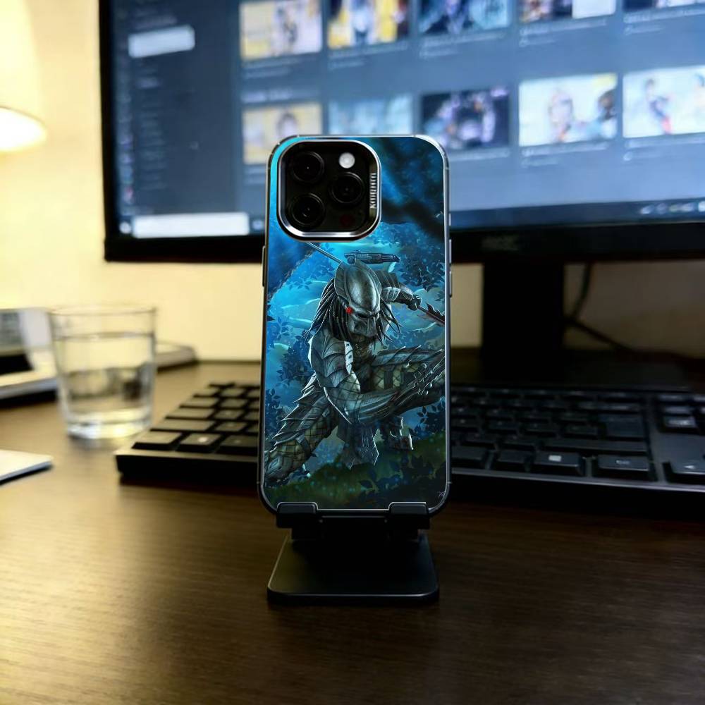 The P-Predator Phone Case For iPhone 17,16,15,14,13,12,11 Plus,Pro Max,XS,Colored Silver Plated Inside Cover