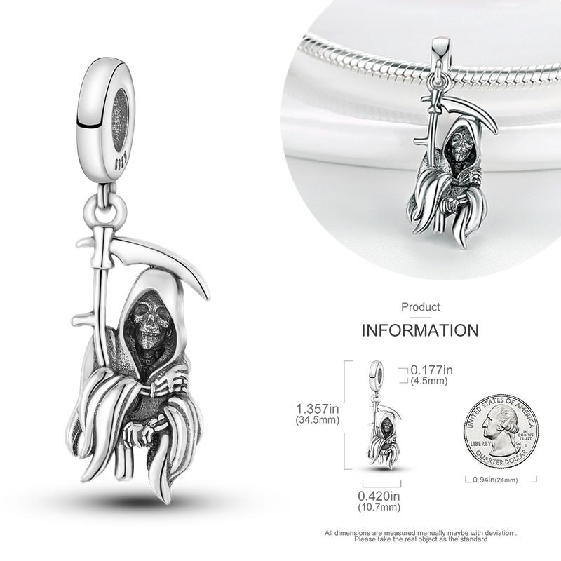 Copper Charms Luminous Pumpkin Skull Beads For Dangle Diy Gift Halloween Series Charms