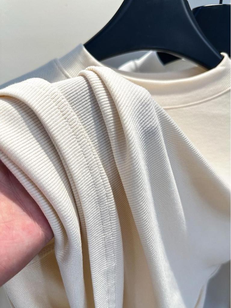 Trendy Women's Ribbed Cotton Stand-Up Collar Long Sleeve Base Shirt for Spring 2025