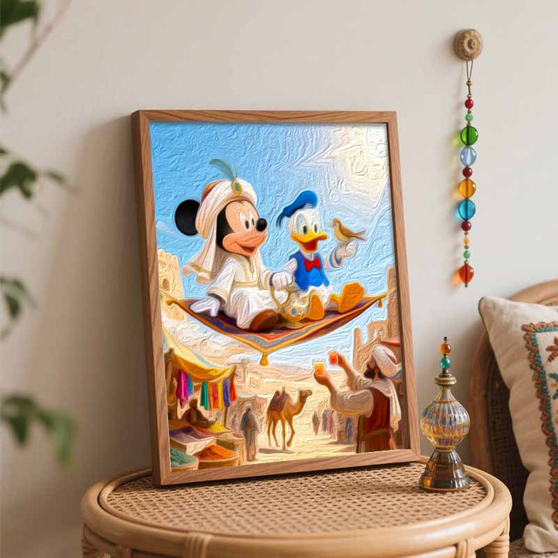 Disney Oil Paint Digital Painting Art Kit Arabian Market Magic Carpet FillIn Painting Home Decor