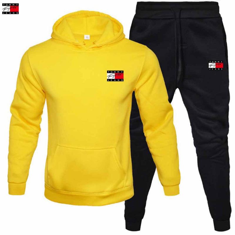 Men's Fleece Hooded Pullover & Sweatshirt Set - Autumn/Winter Casual Sportswear