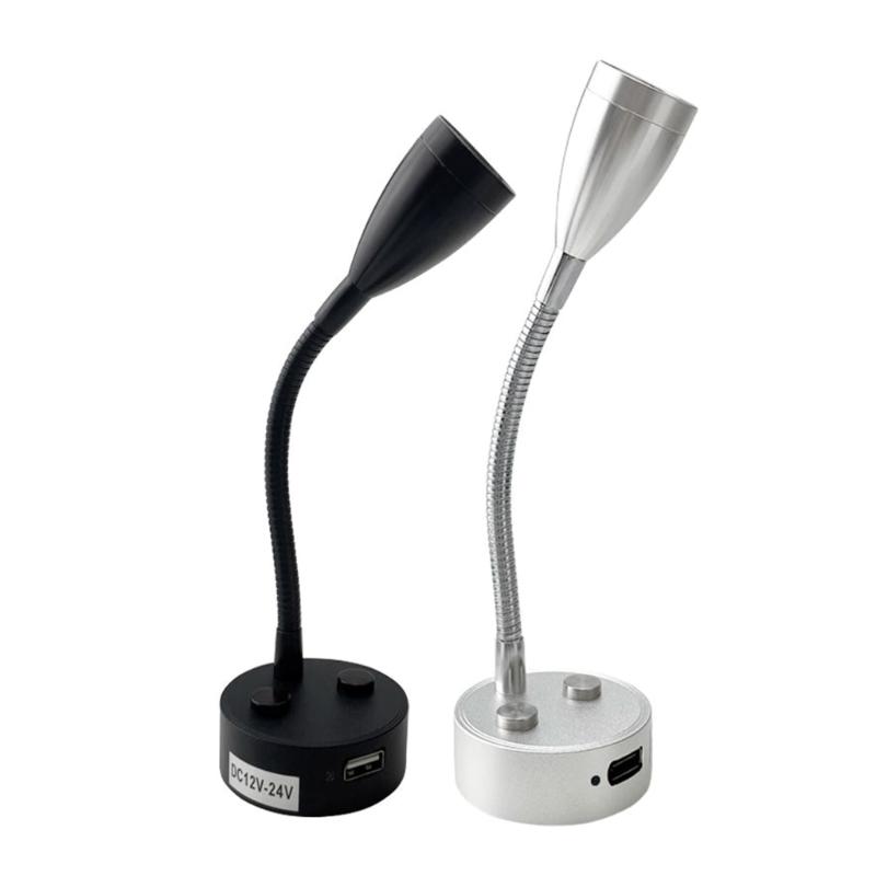 Boat Wall Light Touchs Dimming LED Reading Lamp Flexible Gooseneck Wall Lamp Suitable for Truck Motorhome Yachts Cabin