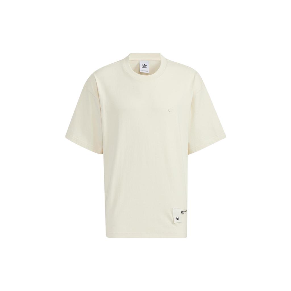 Adidas Originals Trefoil Zipper Short Sleeve Tee Men Tops Off-White HH9441