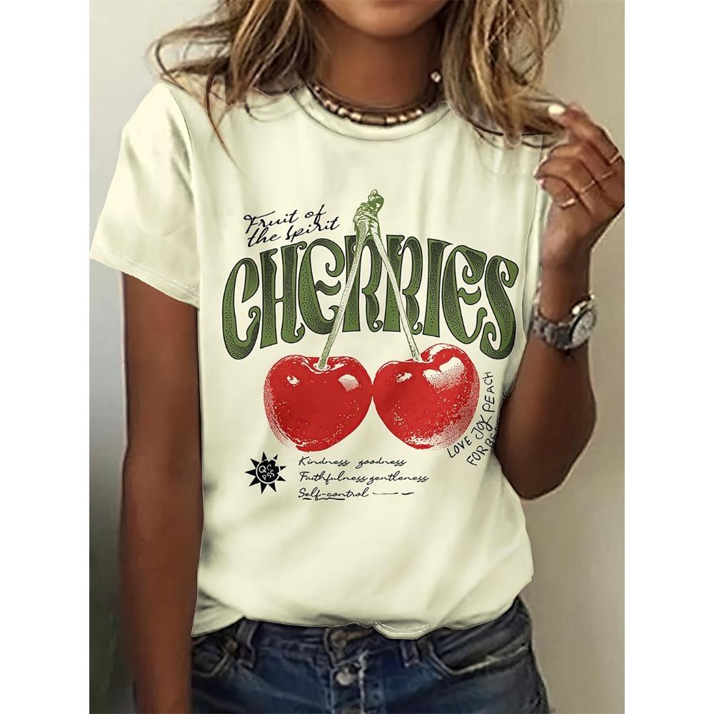 2025 Women's Plant Fruit 3d Printing Women's T-shirt Casual Fashion Short-sleeved Top
