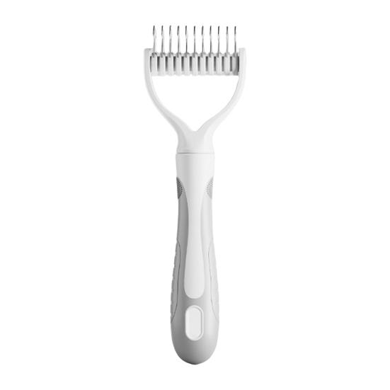 Pet Detangling Comb Double-Sided Metal Teeth Pet Dematting Tool Pet Grooming Comb Undercoat Rake for Long Hair Untangles Pet Hair Efficiently S серый