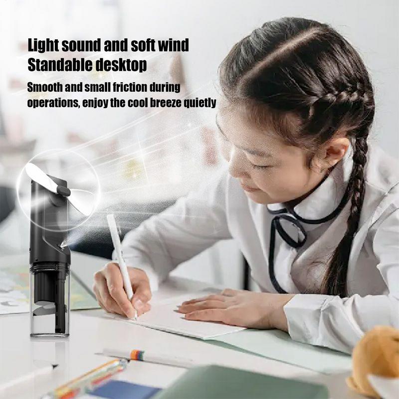 4 In 1 Multifunction Portable Mini Mist Fan Humidifier Facial Sprayer for Outdoor Travelling USB Rechargeable Handheld Fan