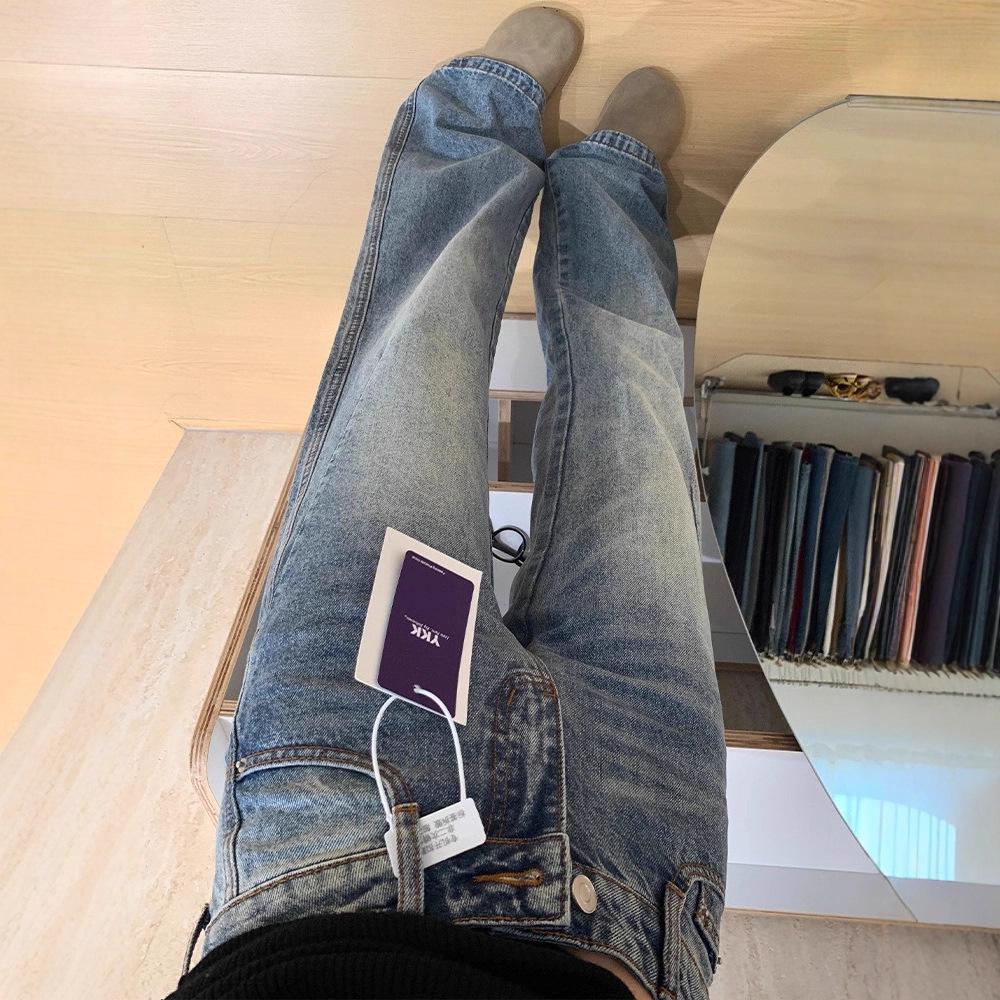 Women's 2025 American Retro Low-Waisted Micro-Flare Jeans - Loose, Slim, Straight Leg, Floor-Length