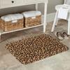 Tan Leopard Print Non-slip Doormat Floor Mat Absorbent Mat Carpet Rug for Kitchen Entrance Home Bedroom Footpad Mats