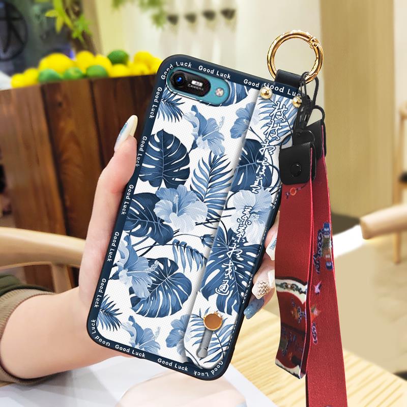 Elderly lady Kickstand Phone Case For Itel A25/A35/A25 Pro Lanyard Anti-knock Silicone Fashion Anti-dust Wristband Ring