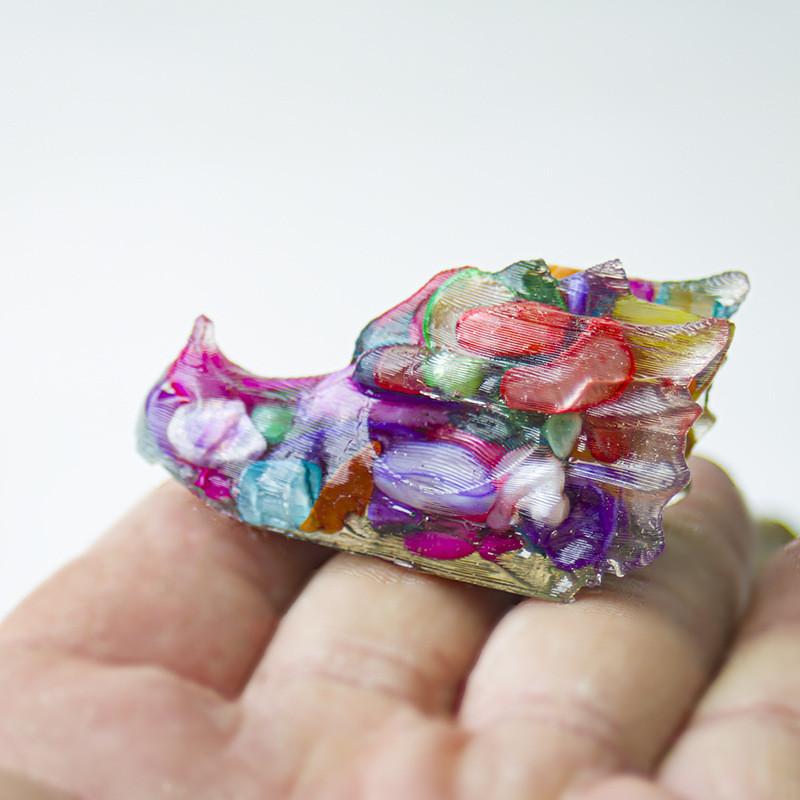 Resin Crystal Dragon Head Figurine With Natural Waterstone For Home Office Decor