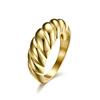 Stainless Steel Twist Bread Design Ring Wedding Band for Men Women Size 4-12