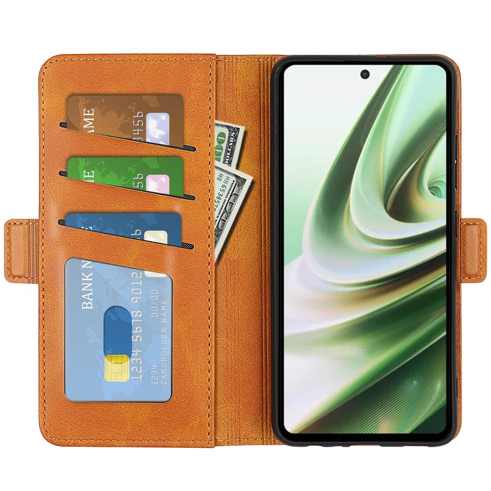 

For OnePlus Nord CE 3 Lite 5G/Nord N30 5G Phone Case Leather Calf Texture Magnetic Stand Wallet Cell Phone Cover Yellow