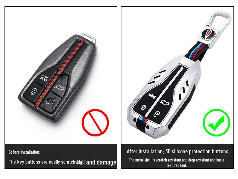 Premium Key Shell for Hongqi HS5/HS7/H9/H5 - Car Key Holder with Buckle