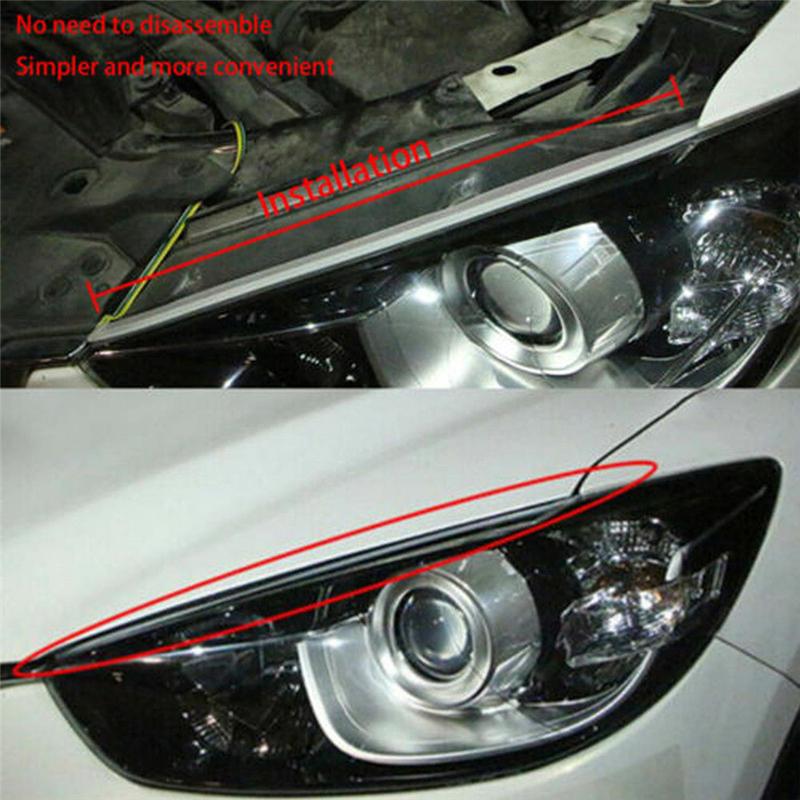 2Pcs Auto LED Ultra-dünne Streamer Licht Bar DRL Streamer Bar Scheinwerfer Nebel Licht Tagfahrlicht Lenkung birne