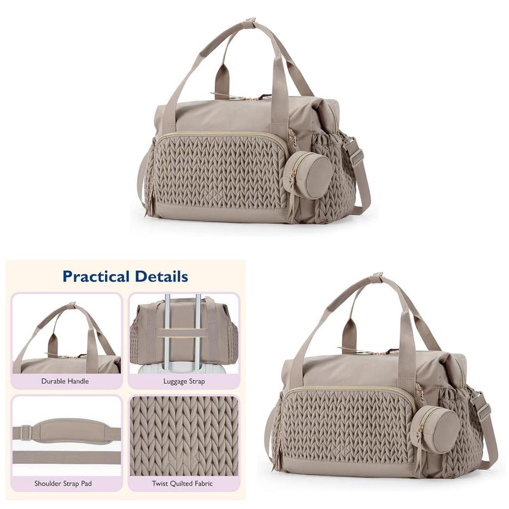 Borsa Tote per Pannolini da Bambino con Grande Capacità e Porta Biberon per Ospedale, Viaggi e Uso Quotidiano