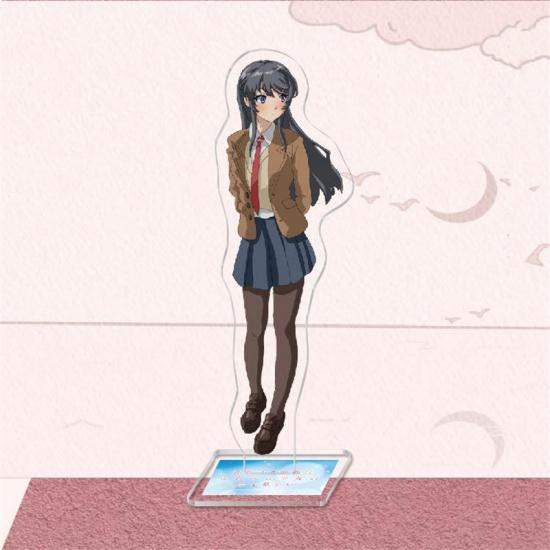 Anime Sakurajima Mai Senpai Acrylic Figure Stand Model Plate Keychain Rascal Does Not Dream of Bunny Girl Desk Decor