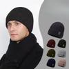 Unisex Daily Beanie Hat Plush Fur Lined Winter Hats For Men Women Keep Warm Knitted Hat Fashion Solid Ski Winter Cap