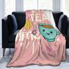 Cute Fun Tea Party  Blankets Flannel Sofa Throw Blanket Lightweight for Home Bedroom Outdoor Throws Bedspread Quilt