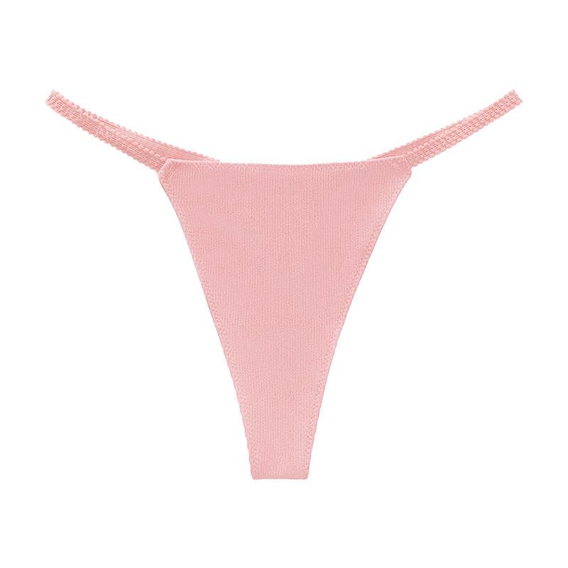

Foreign trade sexy thin belt thong simple solid color personalized draw breathable low waist temptation pure desire a rope underwear S