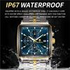 BINBOND Men Multifunctional Quartz Watch Three-Eye Six-Hand Business Stainless Steel Band Fashion Casual Wristwatch Reloj Hombre