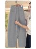 Women's High-Waisted Wool Wide-Leg Pants - Autumn Winter 2025 Bestseller with Velvet Slimming Base.