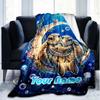 1PC Custom Name Underwater Moon flannel blanket versatile,all-season throw suitable for the living room,bedroom,camping,travel,and gift