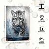 Vintage Metal Art Snow Leopard Wall Decor 8x12 Inch