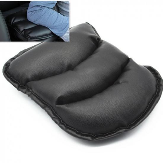 Black Car Armrest Box PU Leather Durable Mat Cover Center Console Soft Pad