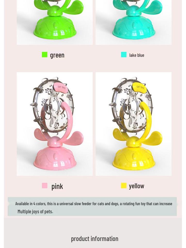 Cat Toy Boredom Buster: Rotating Windmill & Food-Leaking Ferris Wheel