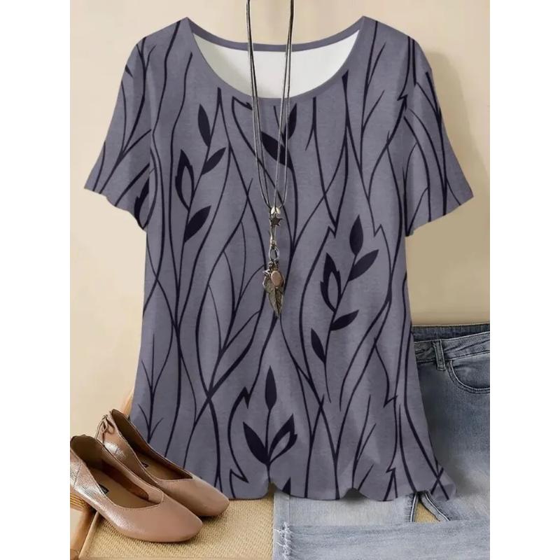 Fashion Women s Top Loose Crew Neck Short Sleeve Comfortable T-Shirts Women’s XS